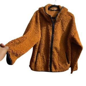 Perch by Blu-Pepper Cozy Orange Teddy Jacket